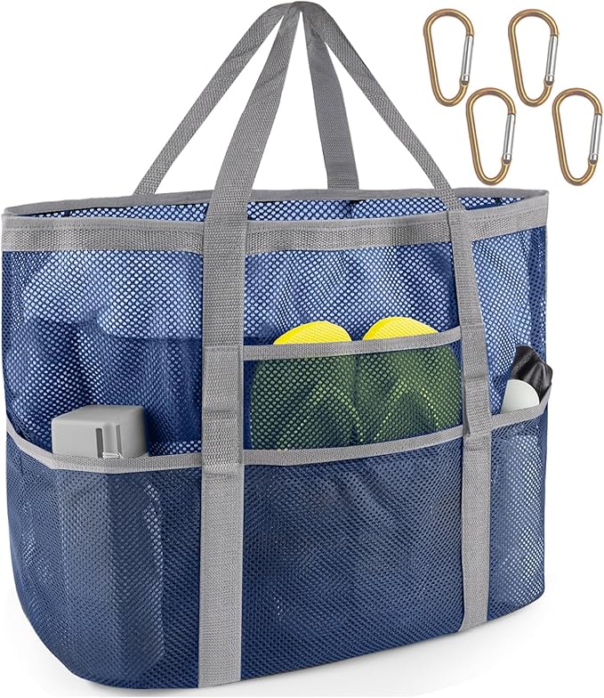 Large Mesh Beach Tote Bag for Family Trips
