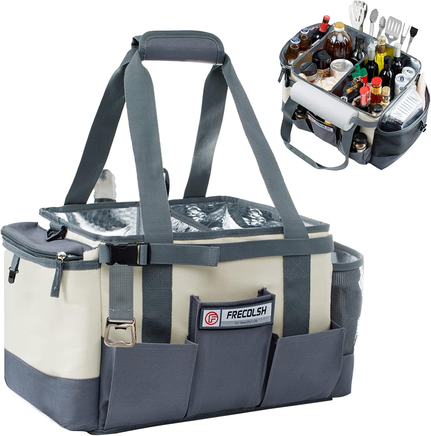 Large Grill Organizer Insulated Condiment Holder • Outdoor BBQ